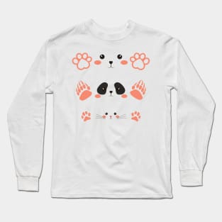 face and footprint of animals Long Sleeve T-Shirt